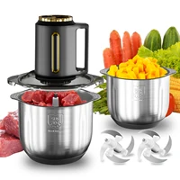 Электрическая мясорубка 2,5 л, 300 Вт, 11000 об/мин, 3-скоростной кухонный комбайн с 4-лезвийным S-ножом, для мяса/овощей/орехов, детского питания