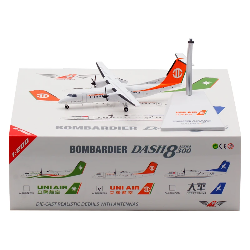 

Литье под давлением в масштабе 1:200, Uni Air DASH-8, Женская коллекция, сувенирный дисплей