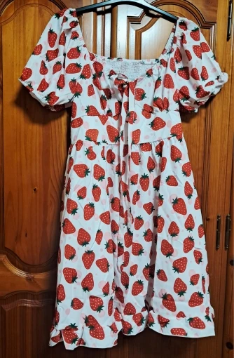 Charming Strawberry Print Plus Size Dress for Effortless Style photo review