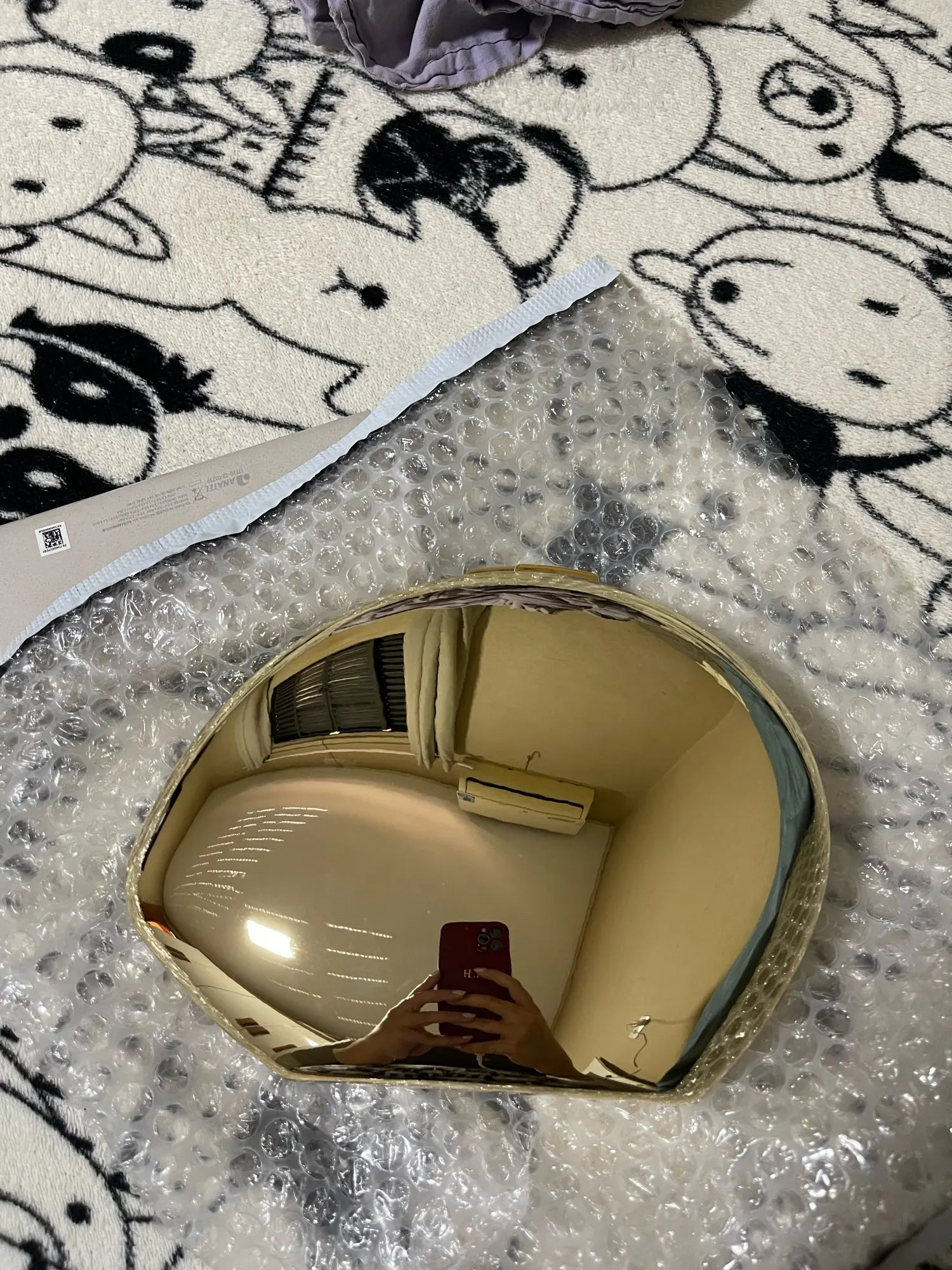 Pochette de styliste en forme de coquille acrylique, doré et argenté photo review