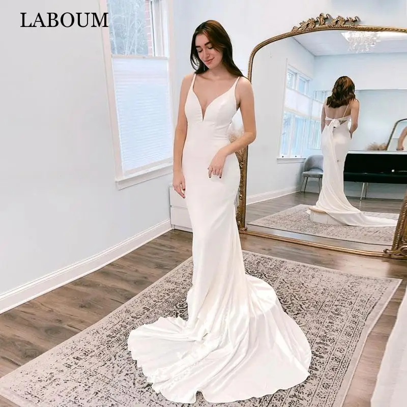 

LaBoum Modern Sweetheart Wedding Dresses For Women 2023 Bride Sexy Spaghetti Straps Bridal Gowns Sweep Train Vestidos De Novia