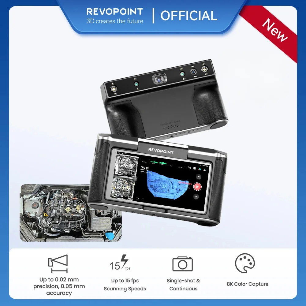 3D Scanner Revopoint MIRACO Pro Handheld Up to 0.02mm Precision For 3D Printing Small to Large Objects 32GB