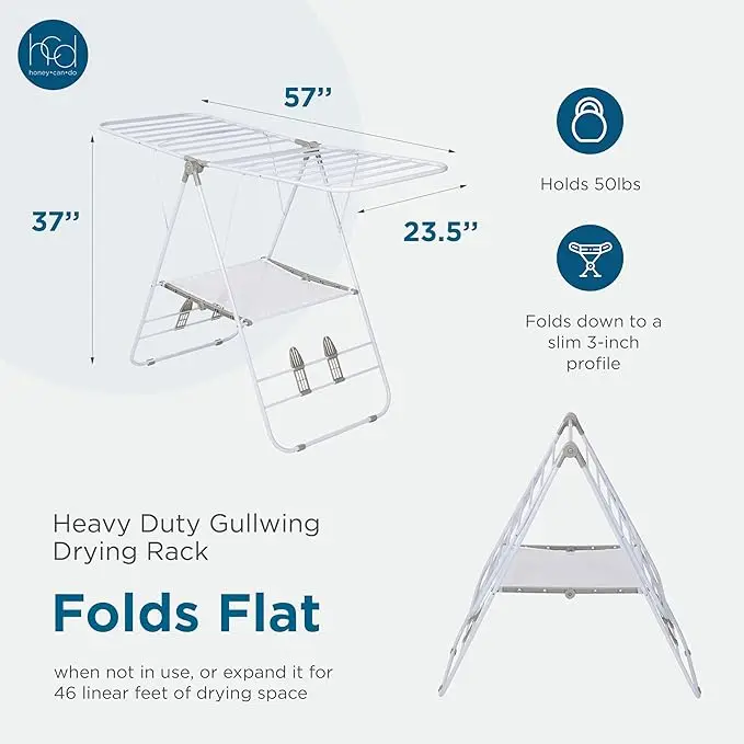 Heavy Duty Gullwing Drying Rack, White Metal. 4