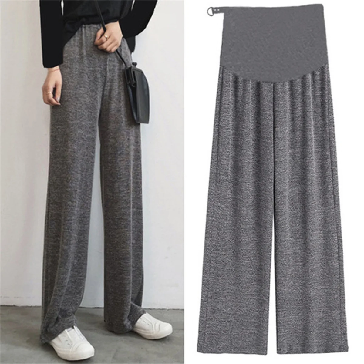 women wool pants thick 2020 winter warm solid color pant casual female high waist loose trousers women pant plus size 2xl High Waist Belly Pant Maternity Legging Pant Spring Autumn Elastic Pregnant Pant Trouser Loose Pregnant Women Pants Plus Size