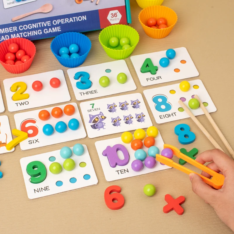 Children's math teaching aids, baby number cognition, arithmetic matching, educational early education toys, Montessori teaching 5