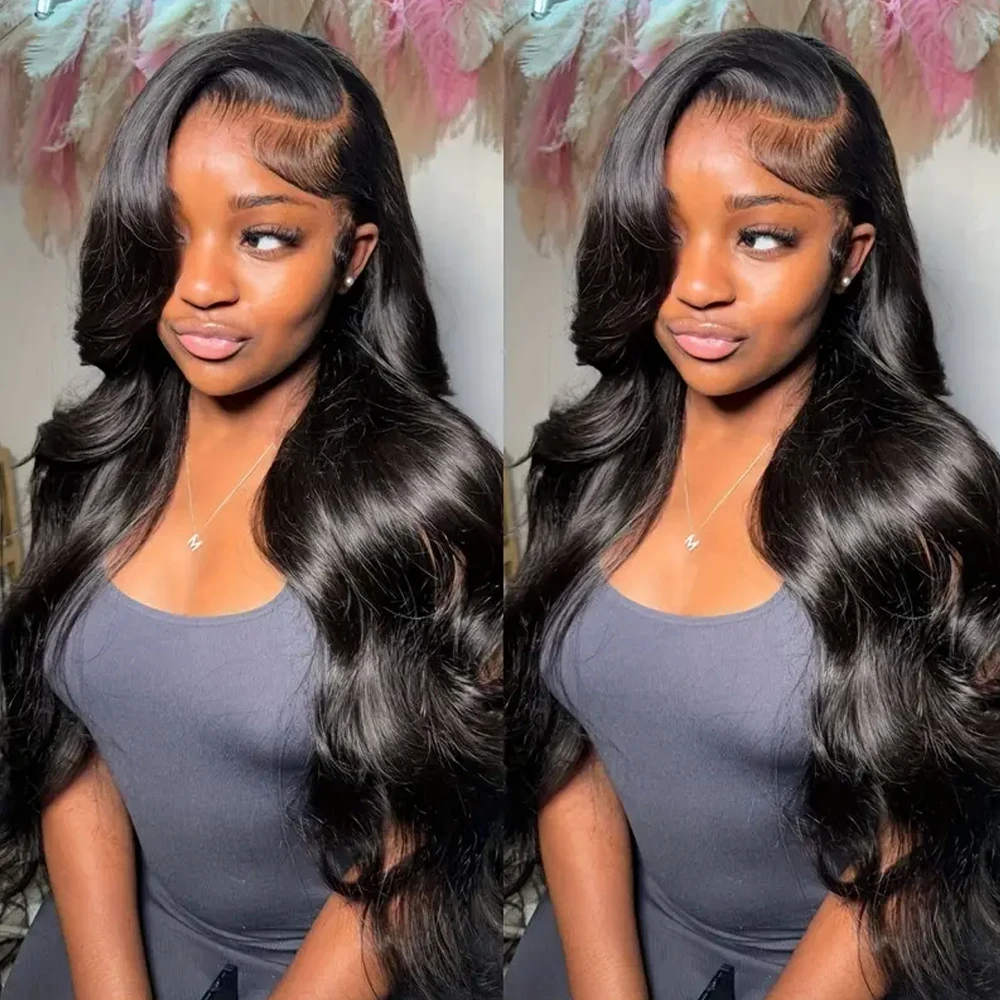 Transparent Brazilian Vigrin Human Hair Body Wave 13x4 HD Lace Frontal Wigs Pre Plucked With Baby Hair 4