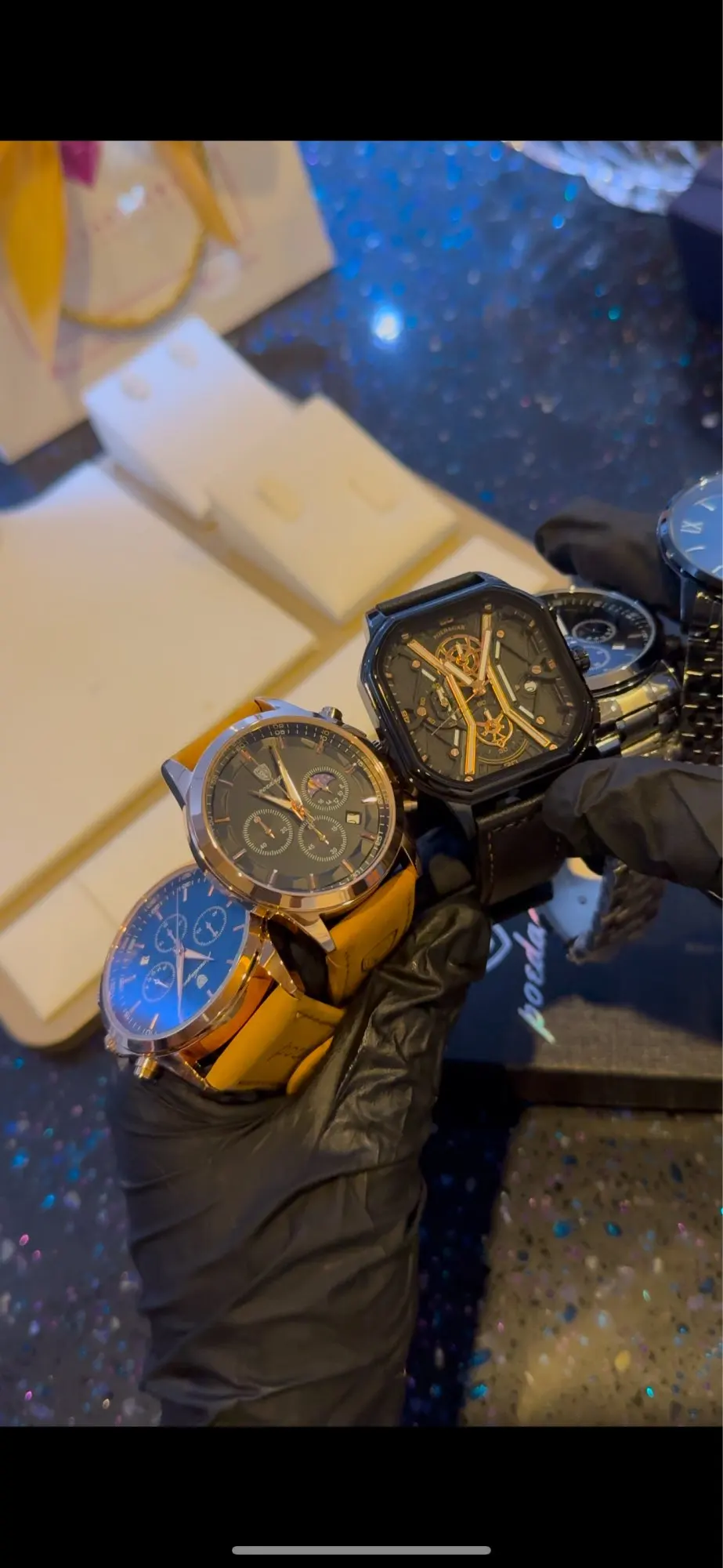 Poedagar relógio de quartzo masculino luxo esportes à prova dwaterproof água cronógrafo luminoso data homem relógio de pulso negócios couro relógios masculinos photo review