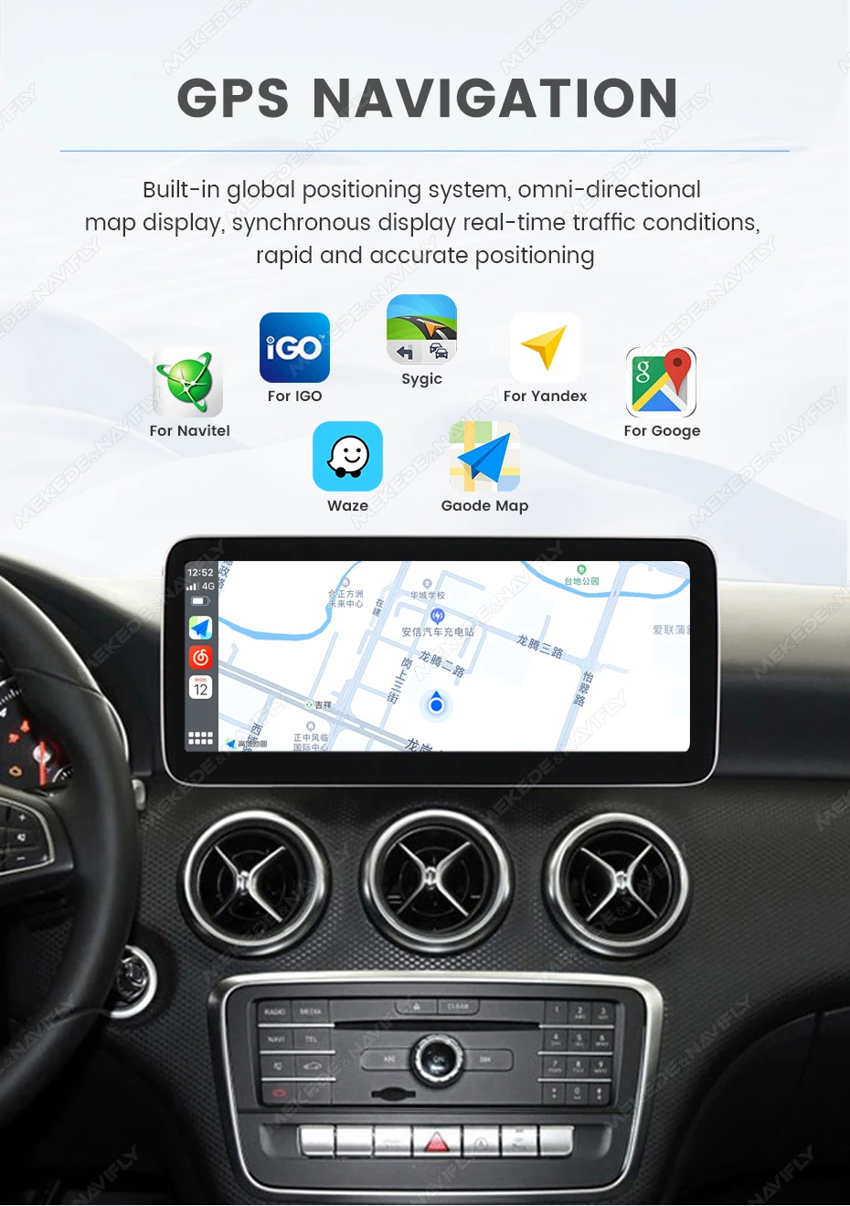 MEKEDE Linux Multimedia-Touchscreen mit Wireless CarPlay und Android Auto für Mercedes A-Klasse W176, GLA X156, CLA C117, G-Klasse W461, W463 – Detail 23