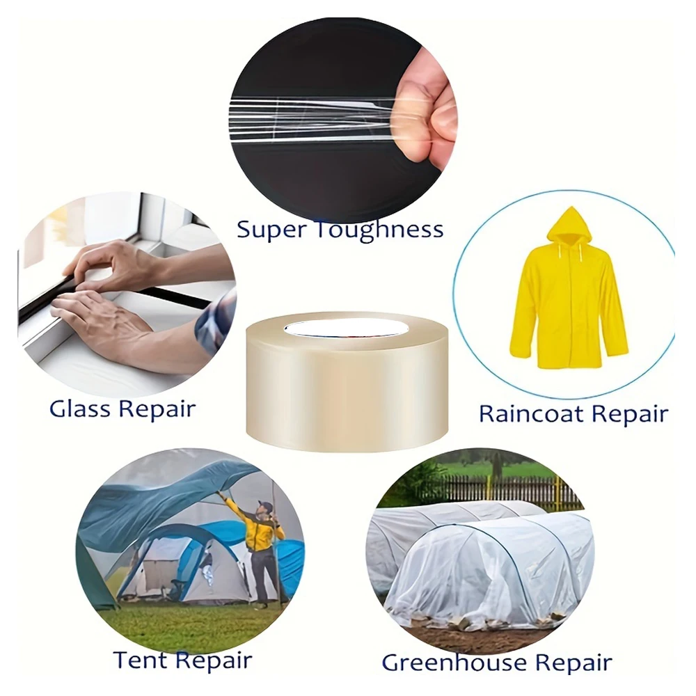 Polyester film 32.8ft Greenhouse Repair Tape UV Resistant Waterproof Plastic Sheeting Film for Workshop