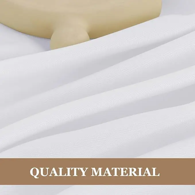6-Pack White Round Tablecloths, 120 Inches Diameter, Stain Resistant, Polyester, Ideal for Weddings or Parties. 3