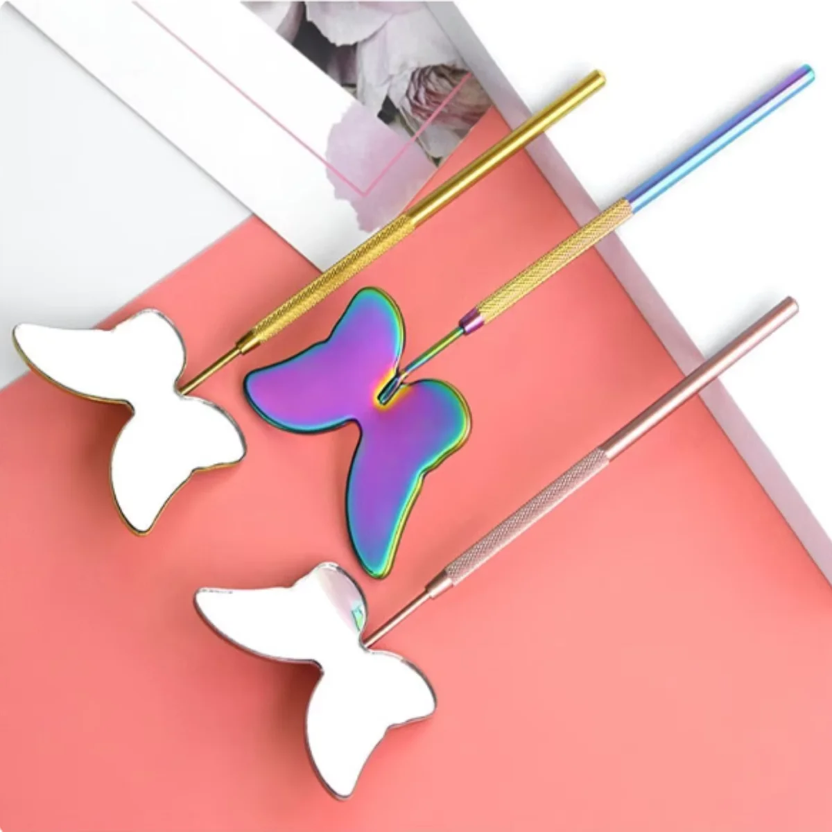 Espejo Mariposa Para Maquillaje Diseño Dorados Multicolores Plateados