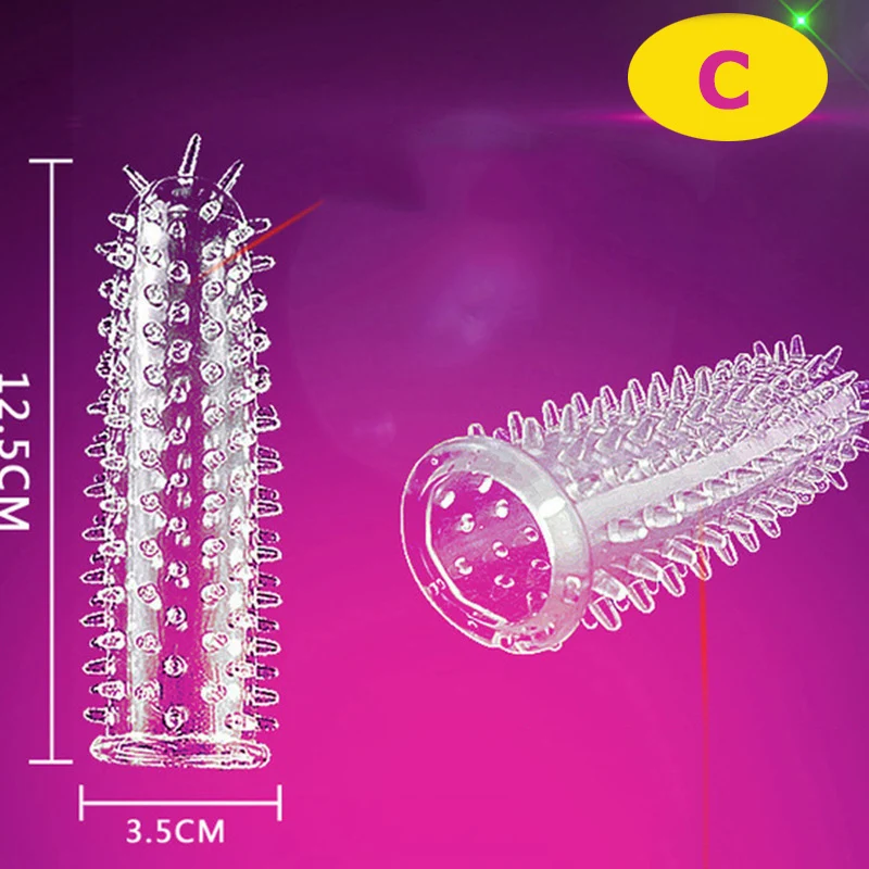 Penis Sleeve Reusable Condoms Sex Toys Men Delay Ejaculation G Spot Stimulation Safer Contraception Cock Ring Extender