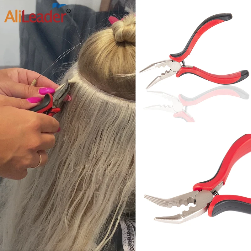 Szczypce do przedłużania włosów 3-otworowe szczypce do przedłużania włosów do Linkies Micro Nano koraliki pierścień do przedłużania włosów otwieracz i narzędzia do usuwania