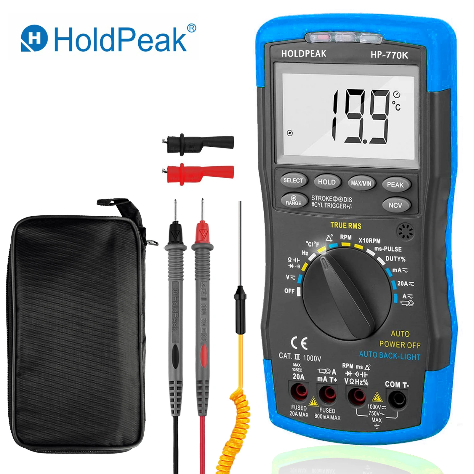 Holdpeak Hp770k Digital Automotive Multimeter Car Engine Analyzer