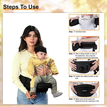 Adjustable Baby Hip Carrier – Ergonomic & Lightweight Waist Seat for Newborns & Toddlers (6-36 Months) 2