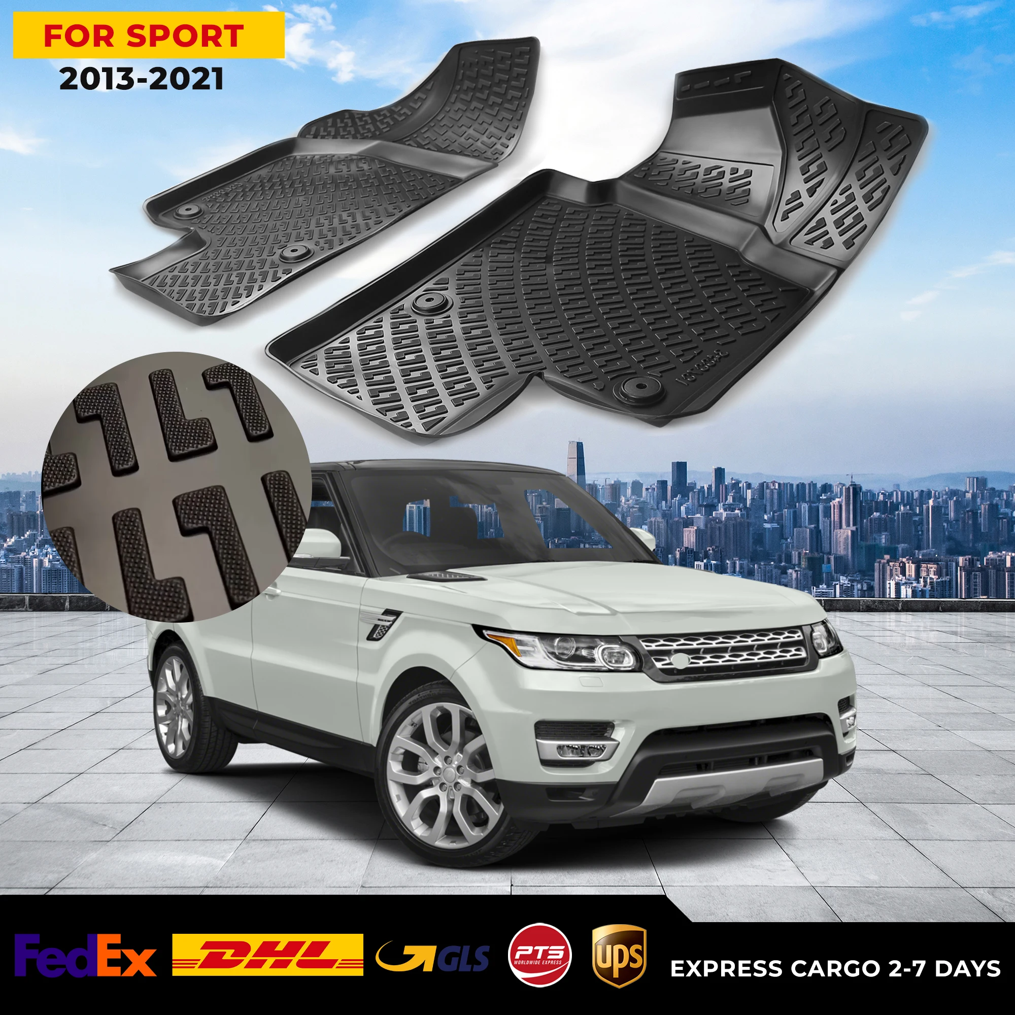 

3D Car Floor Liner For Range Rover Sport 2013-2021 Waterproof Special Foot Pad Fully Surrounded Mat Accessories Rugs Non-slip