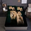 Luxurious Lion-Themed Fitted Sheet Set 2/3pcs - Ultra-Soft, Animals Fabric with Deep Pocket - Ideal for Bedroom and Dorm Room 5