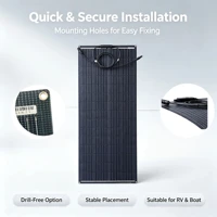 Panneau solaire flexible 100W 18V monocristallin, panneau solaire ETFE étanche, module solaire portable, panneau photovoltaïque pour voiture 12V, camping-car, caravane, bateau, yacht, marine, charge de batterie 3