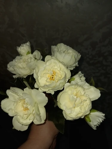 Bouquet de pivoines artificielles blanches 28cm photo review