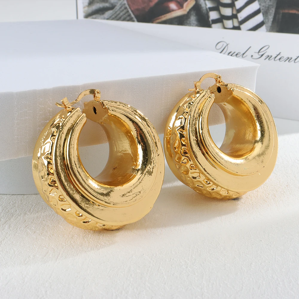 Women Earrings Gold Plated Hoop For Bride Design Weddings