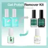 Morovan Gel Polish Remover Kit - Easy Quick No Foil Needed Includes Latex Tape Peel Off Liquid Cuticle Pusher Peeler Oil 2