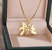 Fashion Creative Cross Wolf Necklace Stainless Steel For Women Choker Branches Tree of Life Design Pendant Necklace Men Jewelry - Image 5