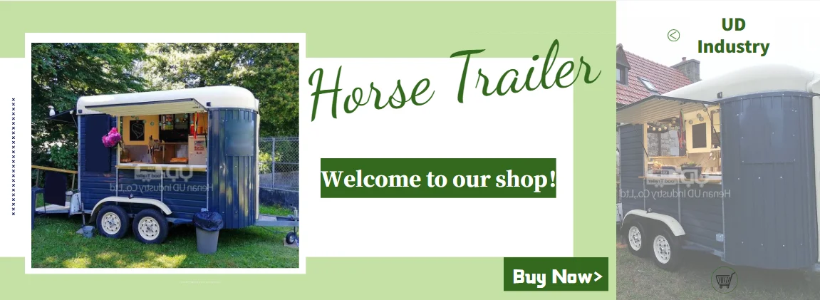 Description Picture 2 of itemUrdream Fast Food Truck Mobile Horse Trailer Cocktail Mobile Bar Camp Carriage Food Vending Consesssion Trailer for Sale