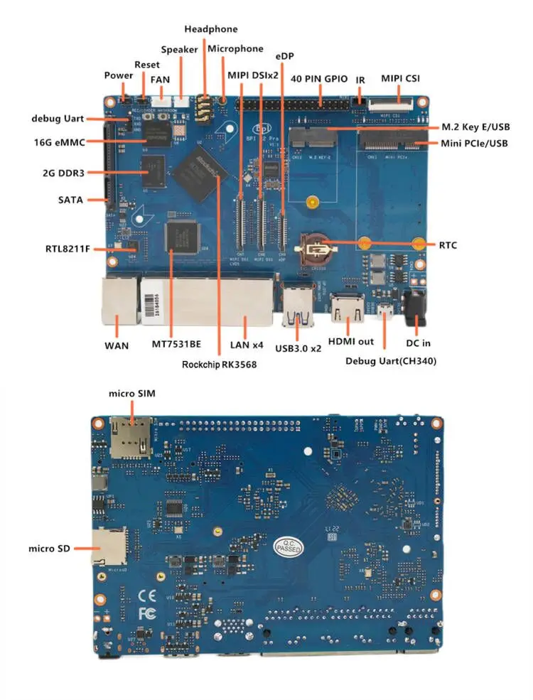 ٳ   BPI-R2  Ĩ RK3568 ھ ARM Cortex-A55 CPU ¼ҽ Ʈ , ̱  ǻ