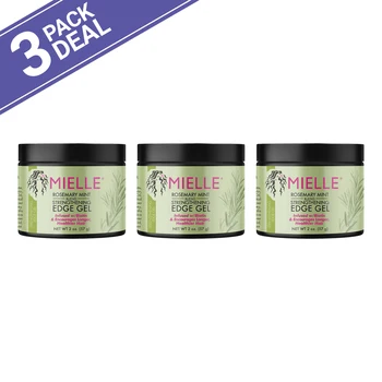 3Pack Deal Mielle Rosemary Mint Strengthening Edge Hair Gel 2oz/ 57g - Strong Hold, Nourishes Edges, Adds Natural Shine 5