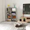 5-Tier Closet Storage Organizer with Fabric Cloth Back, Double Row Modular Cubes Bookshelf, Ideal for Living Room, Study Room 5