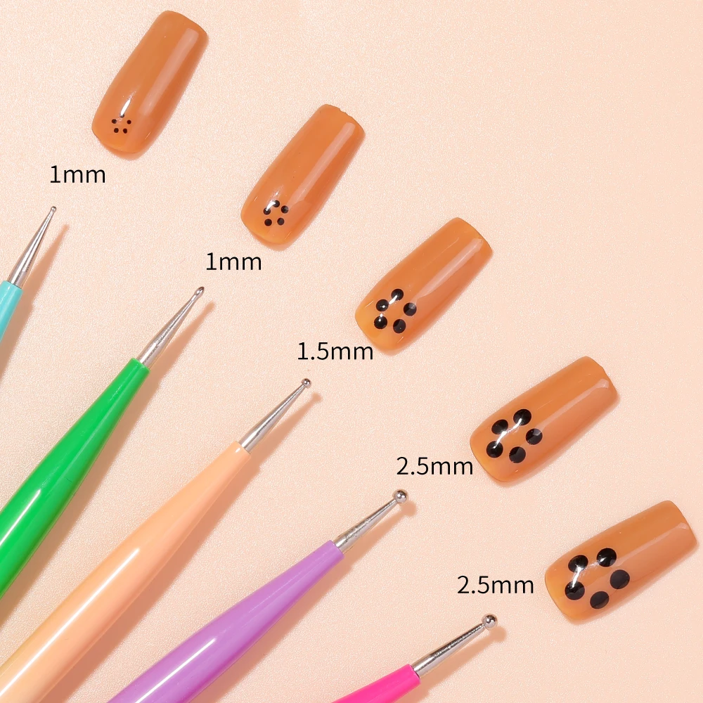 5Pcs Professional Nail Brush Double Head Painting Pen Dotting Tools Art Design Fake Nail Diy Drawing Brushes Manicure 3