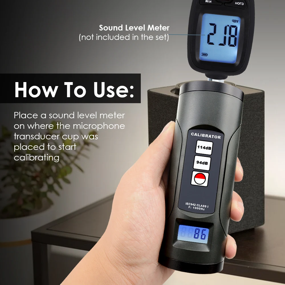 Digital Sound Level Meter Calibrator 94dB & 114dB Best For 1/2 Inches And 1 Inch Microphone Sonometer Noise Decibel Tester 3