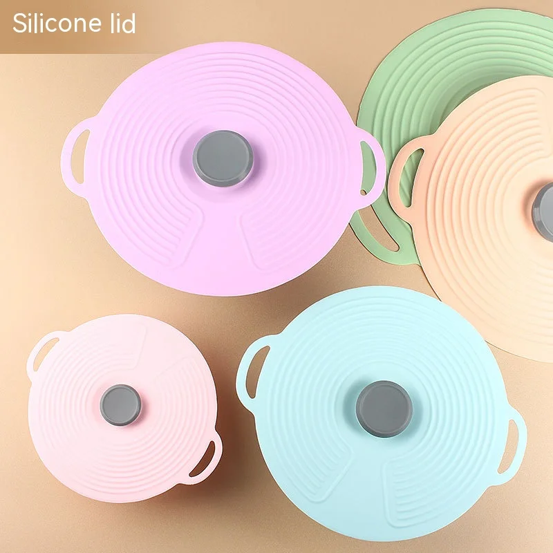 Silicone Fresh-keeping Lid Anti-spill Lid Dust-proof and Leak-proof Kitchen Gadget Pot Tableware Pot Oil Cover food cover kitchen utensils kitchen supplies fresh keeping cover preservation cover