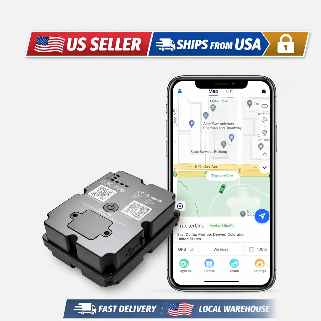 4G LTE GPS Tracker for Vehicle, US Seller, Magnetic Hidden Car Locator, Real-Time Tracking, 60 Days Continuous Battery, 10s Updates, SOS Alarm, Geo-Fence Alerts, Service Plan Required
