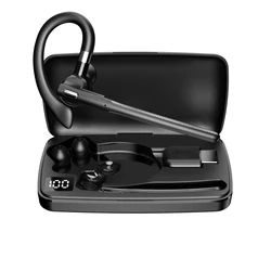 Compact Wireless Earbuds with Charging Case and Built - in Microphone (Black)