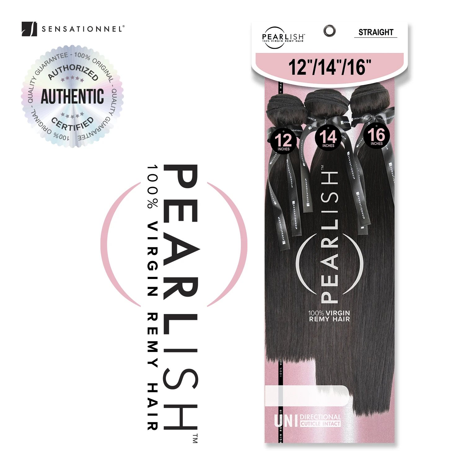 Sensationnel Pearlish Virgin Remy Human Hair Weave 3X Multi Bundles Straight - Silky Natural Finish, Smooth & Natural 2