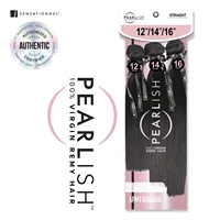 Sensationnel Pearlish Virgin Remy Human Hair Weave 3X Multi Bundles Straight - Silky Natural Finish, Smooth & Natural 2