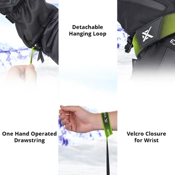 Extremus Outlook Peak Ski Gloves for Man and Women, Warm 3M Thinsulate Snow Gloves for Cold Weather, Waterproof and Windproof Sn 5