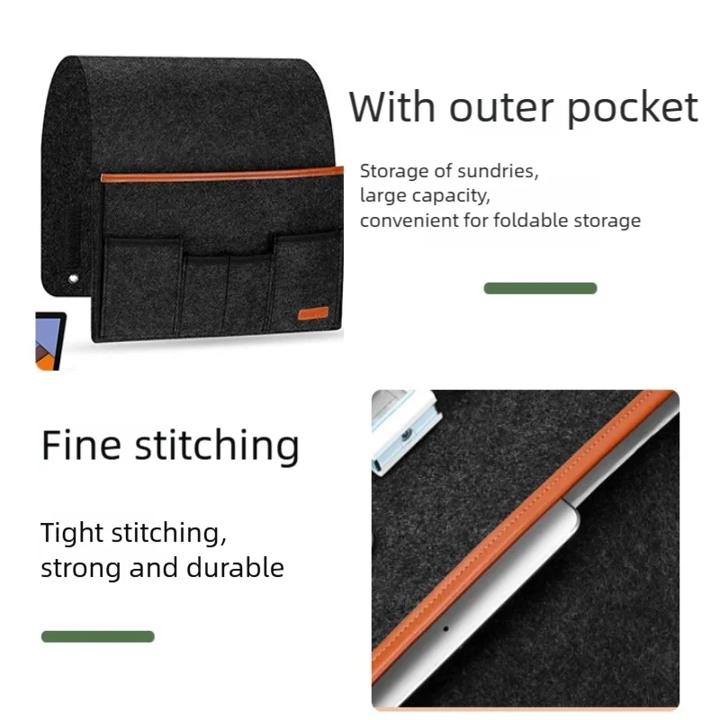 Felt Bedside Storage Bag Bed Desk Hanging Bag Sofa TV Remote Control Hanging Case Couch Storage Organizer Bed Holder Pockets