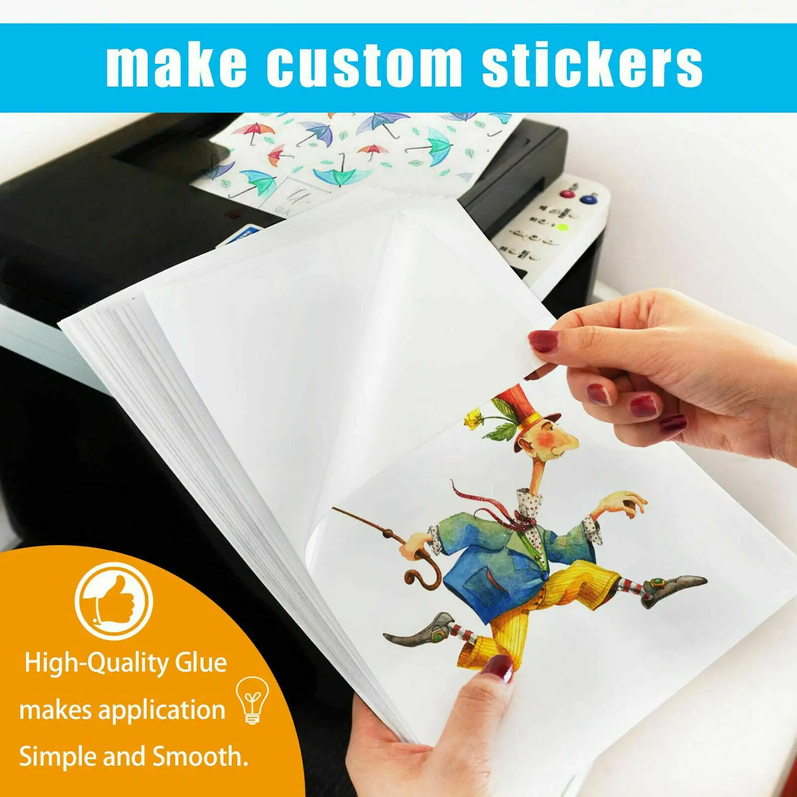 Printable Vinyl Sticker Paper For Inkjet Printer, 80 Sheets Matte, 80 Sheets  Glossy White Waterproof Decal Paper, Tear & Scratch Resistant 