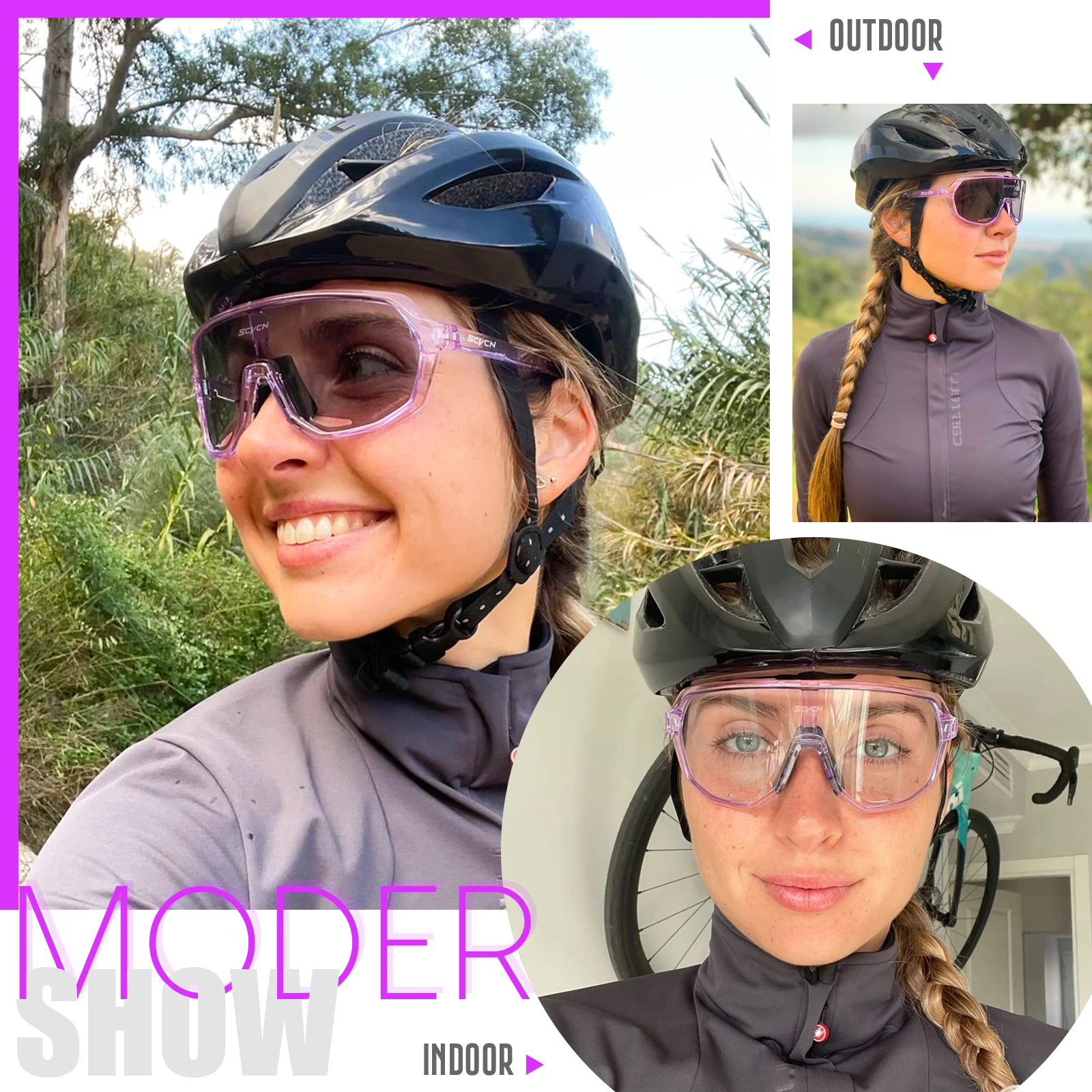 Photochromic Glasses Cycling Sunglasses for Women Sports Running MTB Biking  Eyewear Men Road Mountain Bike Bicycle Goggles