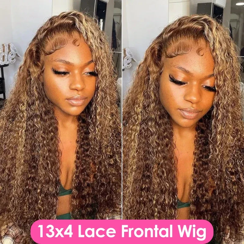 Human Hair Wig 38 40Inch Highlight Loose Deep Wave Lace Frontal Wigs Human Hair