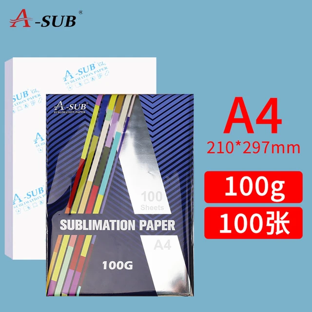 A4 A-SUB Sublimation Paper , 210x297mm, 100 Sheets, 100gsm, Compatible with  EPSON, SAWGRASS, RICOH, Brother Sublimation Printer - AliExpress