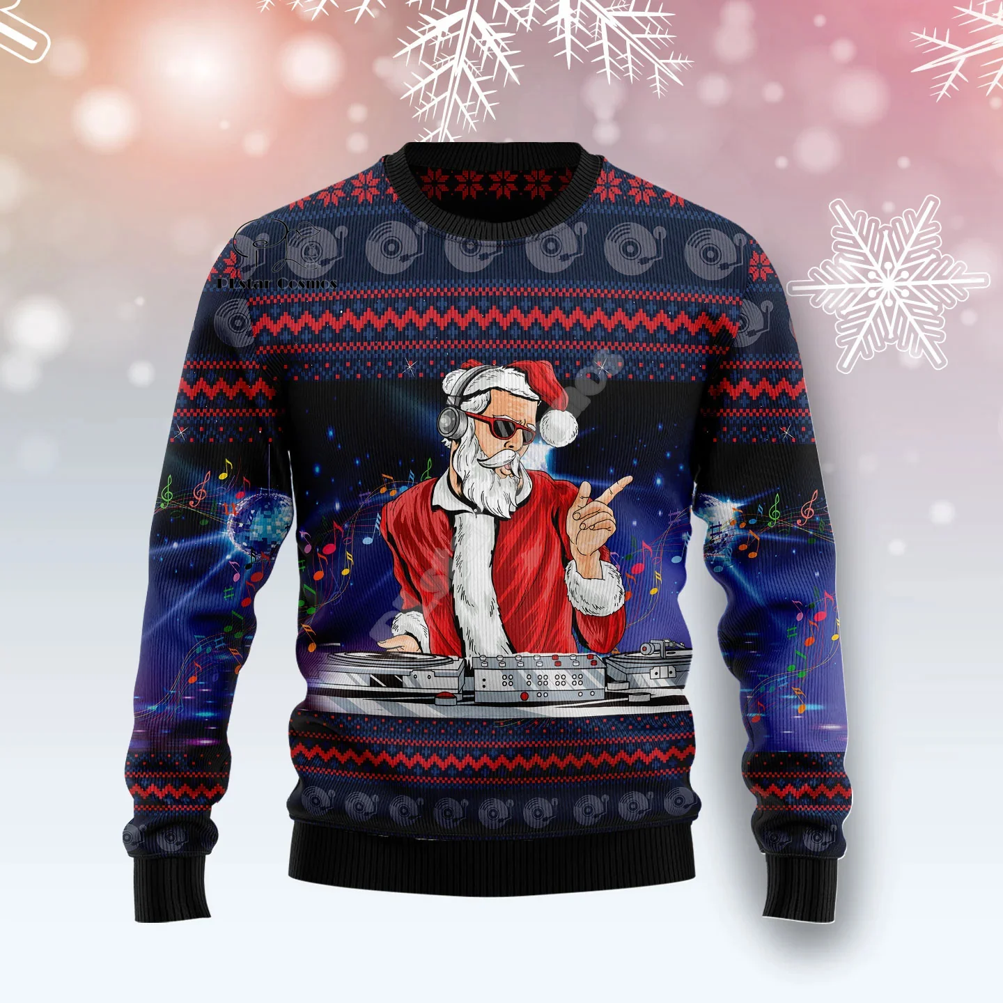 Christmas Ugly Knitted Sweater Xmas Santa Claus Animal Colorful Tattoo Retro Unisex 3DPrint Funny Harajuku Casual Long Sleeves S