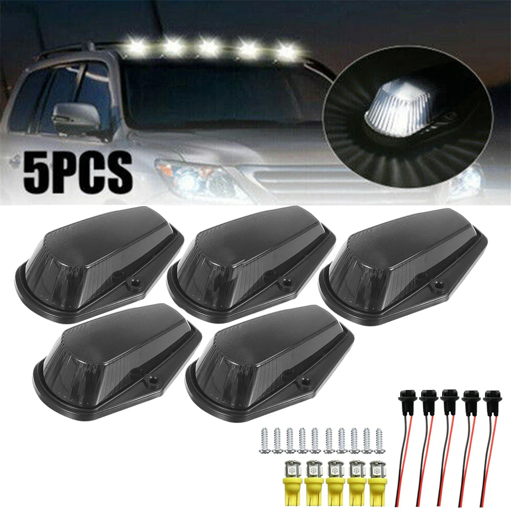 Cab Roof Marker Lamps LED Running Warning Lights Smoked Lens For Truck 4x4 Amber White Bulbs Signal Light Auto Accessories