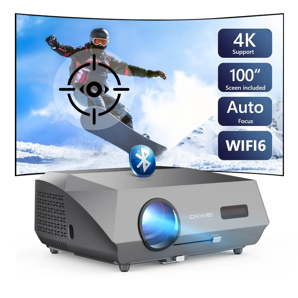 

Auto Focus Native Resolution 1080P Projector for Movies Android Wifi 6 Full HD 4K Home Theater 16000LM Daylight Video Projectors