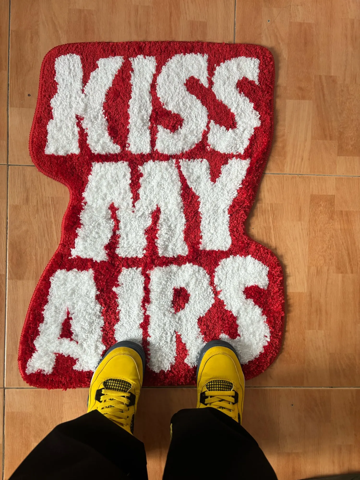 Kiss My Airs Handmade Rug | Hypebeast Rug | Gift for Him