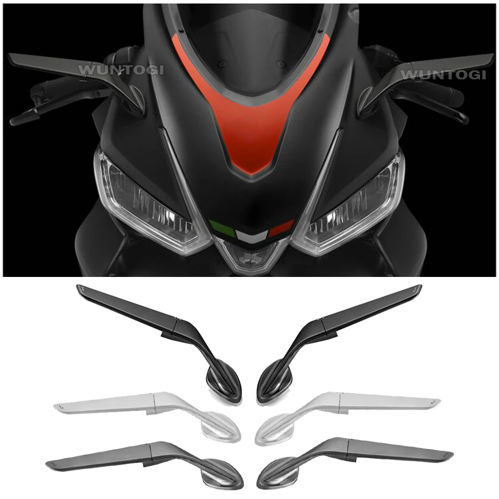 

RS660 Motorcycle Wing Mirrors Adjustable Rotating Rearview Side Mirror Fits For Aprilia RS660 / RSV4 1100 2021 Stealth Mirrors
