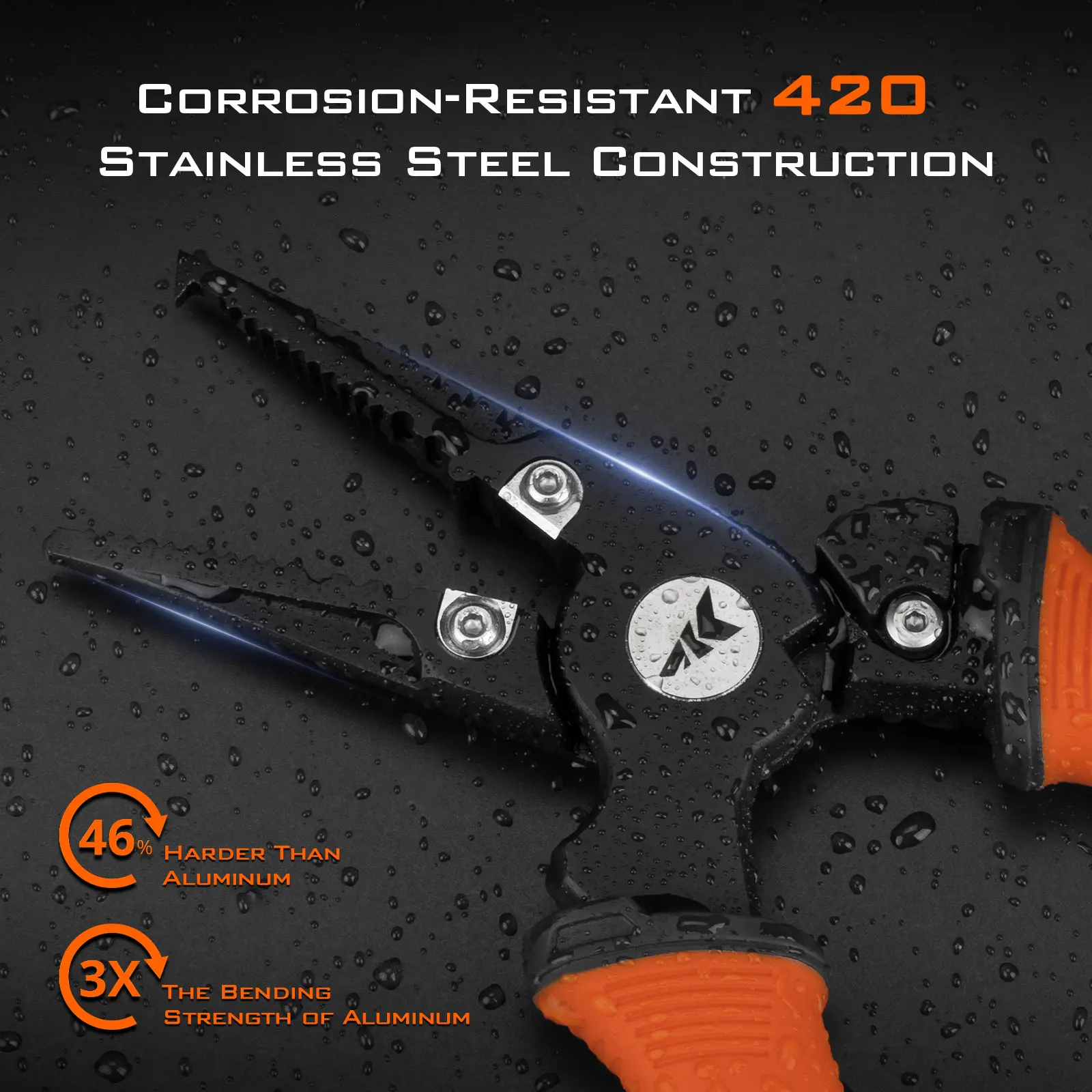 KastKing Paradox Fishing Pliers Angled Fish Lip Gripper Saltwater Resistant 420 Stainless Steel Fishing Pliers Hook Remover