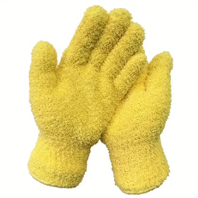 Car Cleaning Gloves Microfiber Cleaning Gloves Microfiber Washing Gloves Microfiber Gloves 1Pair Cleaning Gloves Microfiber Coral Fleece Car Grooming Gloves Solid Five Finger Dust Removal Housework Absorbent